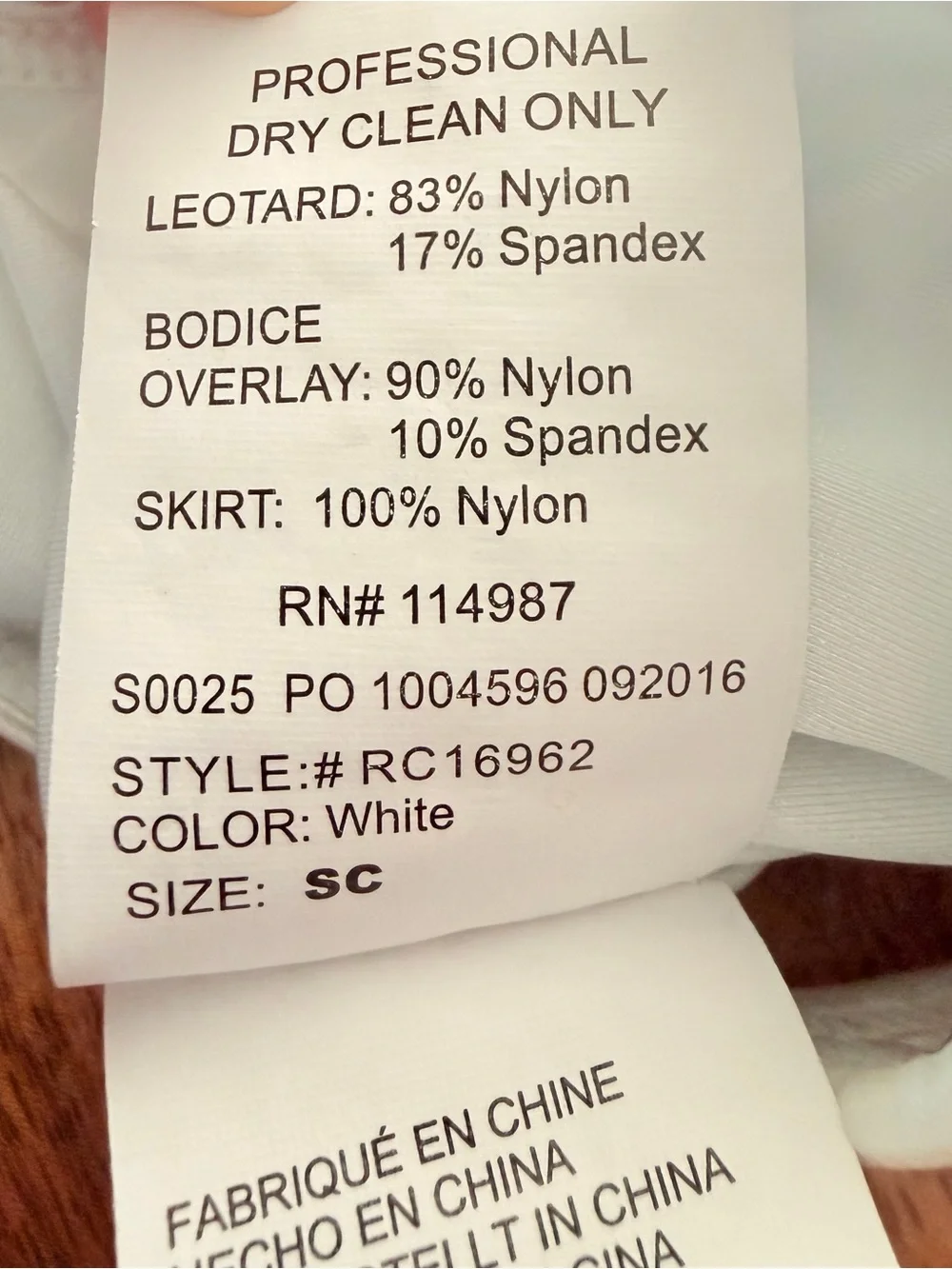 Revolution Dancewear “White Hot” ballet costume